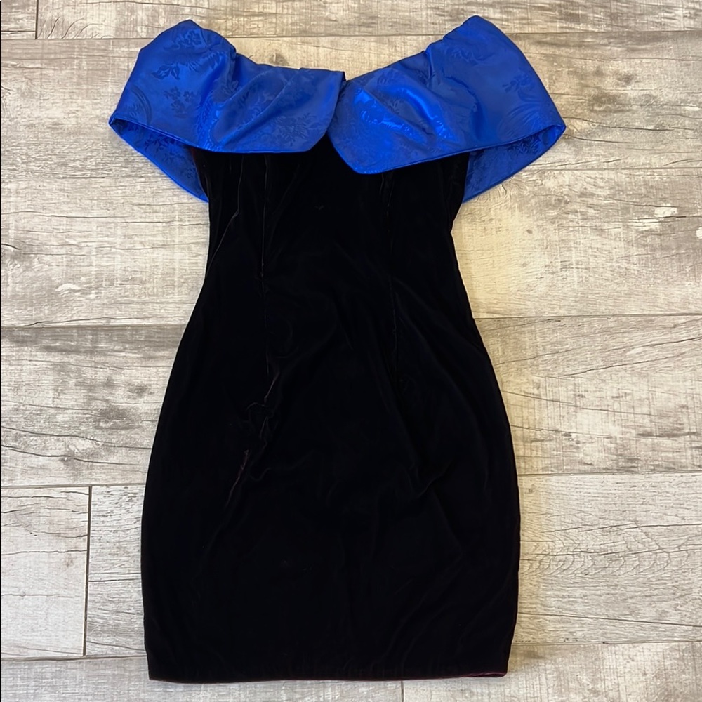 Jessica McClintock Gunne Sax Velvet Off The Shoulder Evening Dress Size 7/8